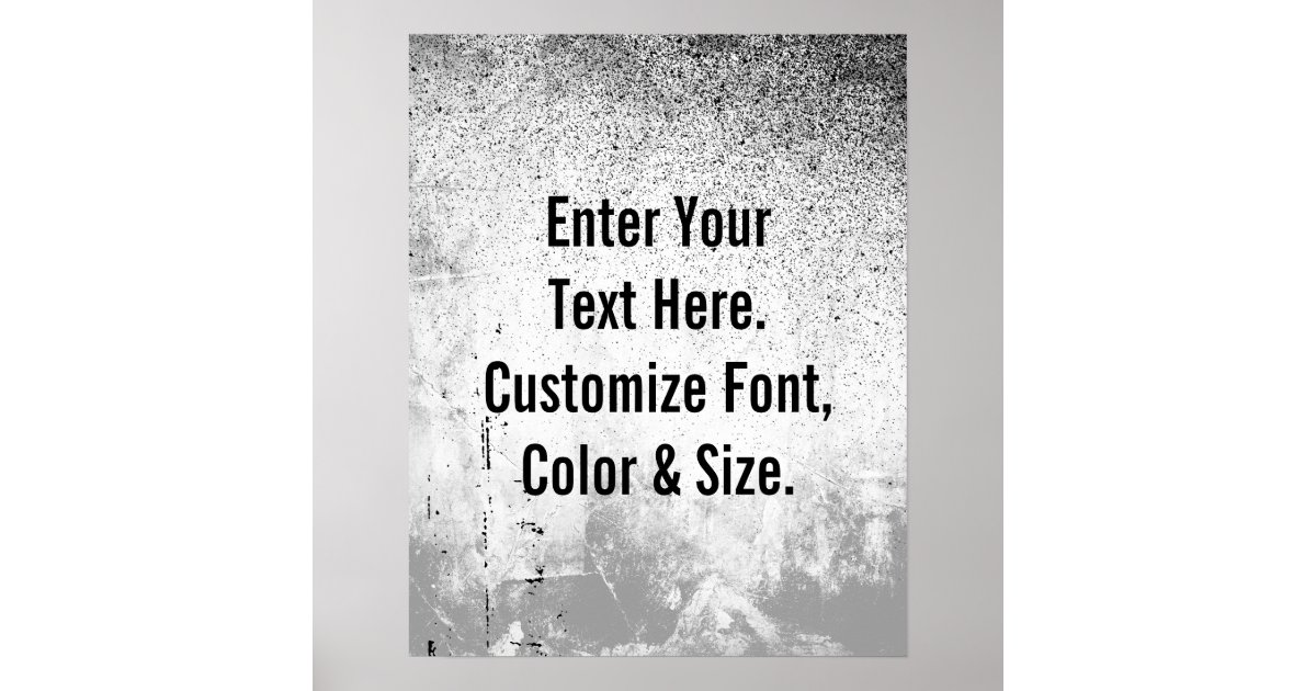 Custom Text Poster Zazzle