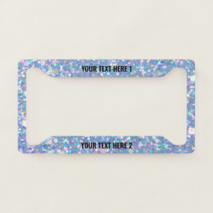 Custom Text Printed Glitter  Auto Car Accessory License Plate Frame