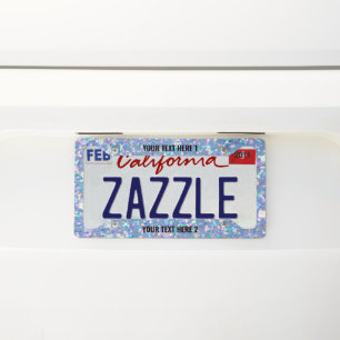 Custom Text Printed Glitter Auto Car Accessory License Plate Frame