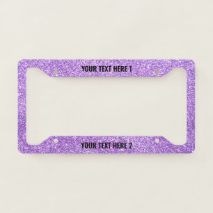 Custom Text Printed Glitter  Auto Car Accessory License Plate Frame