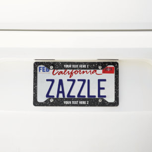 Custom Text Printed Glitter Auto Car Accessory License Plate Frame