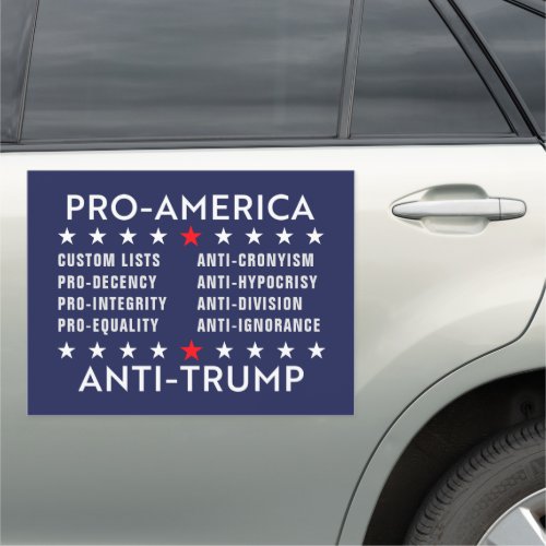 Custom Text Pro_America Anti_Trump Car Magnet