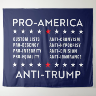 Custom Text Pro-America Anti-Trump Tapestry