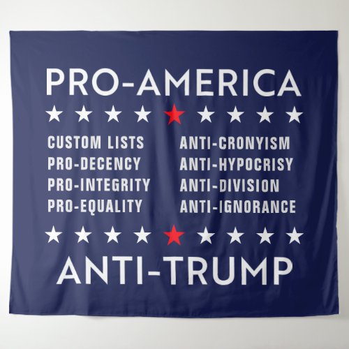 Custom Text Pro_America Anti_Trump Tapestry