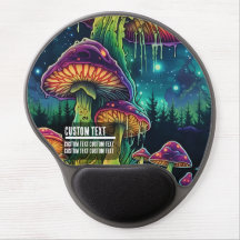 Custom Text Psychedelic Mushroom Forest Night Glow