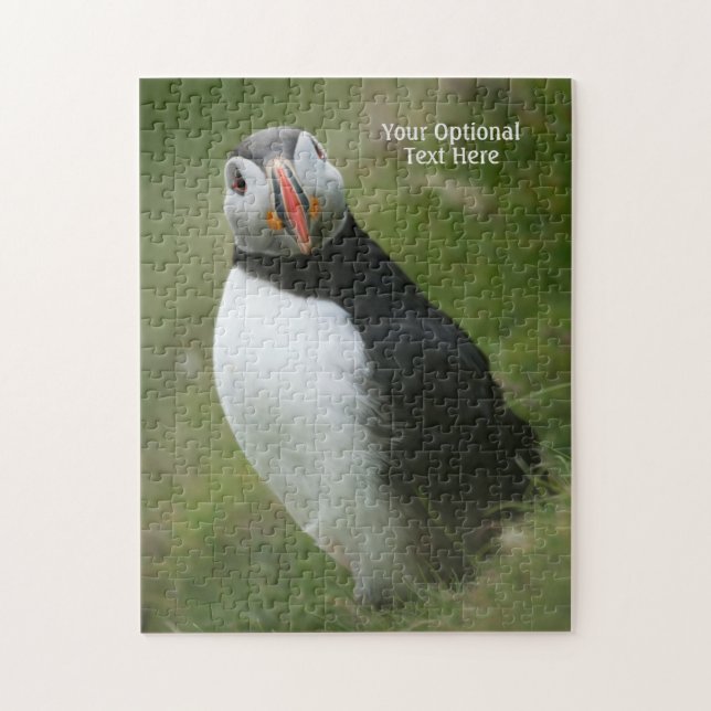 Custom text Puffin puzzle (Vertical)