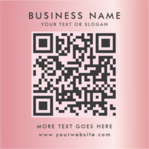 Custom Text QR Code Logo Template Rose Gold Glam Sticker