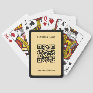 Custom Text QR Code Upload Business Logo Gold Poker Cards