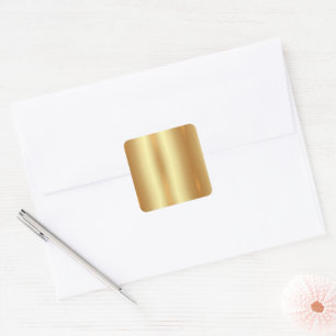 Custom Text QR Code Upload Your Logo Gold Blank Square Sticker