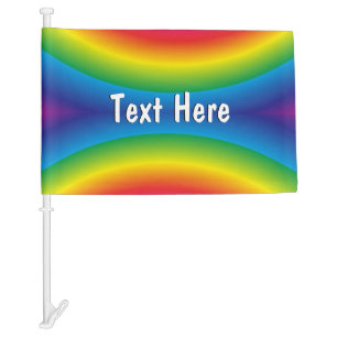 Custom Text Rainbow Car Flag