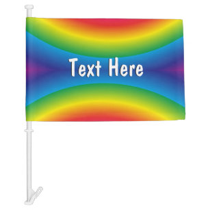 Custom Text Rainbow Car Flag