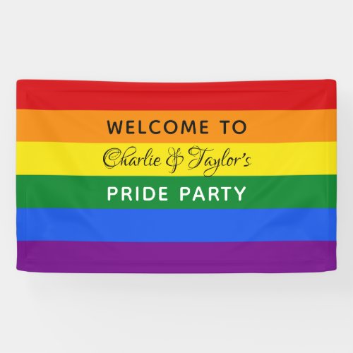 Custom text Rainbow Flag banner