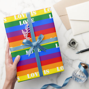 Custom Text Rainbow Flag Gay Pride LGBTQ Wrapping Paper