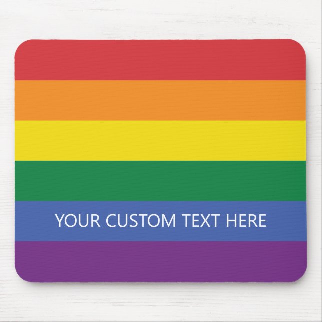 Custom Text Rainbow Flag Mouse Pad (Front)