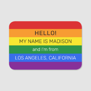 Custom text Rainbow Flag Name Tag