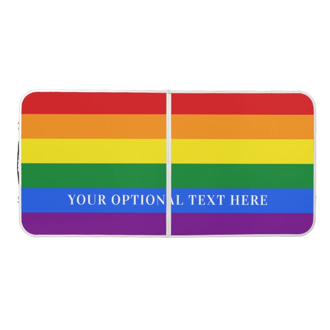 Custom text Rainbow Flag ping pong table (Top)