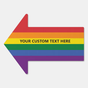 Custom Text Rainbow Flag Sign
