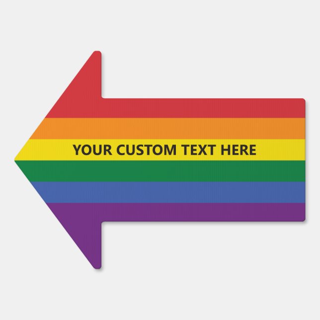Custom Text Rainbow Flag Sign (Front)