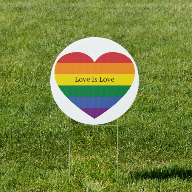 Custom Text Rainbow Heart Sign (Insitu)