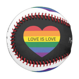 Custom Text Rainbow Love Baseball