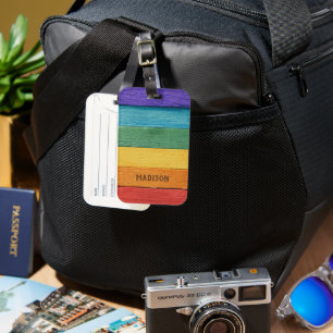 Custom Text Rainbow Luggage Tag