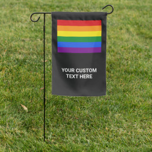 Custom Text Rainbow Pride Flag