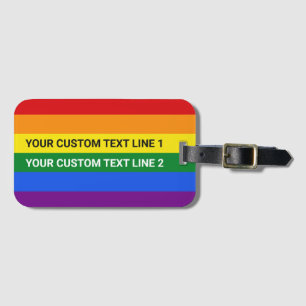 Custom Text Rainbow Pride Luggage Tag