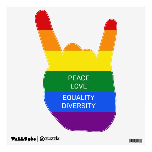 Custom Text Rainbow Pride Wall Decal (Front)