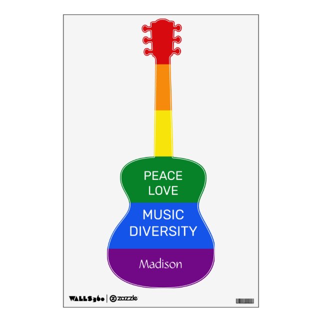 Custom Text Rainbow Pride Wall Decal (Front)