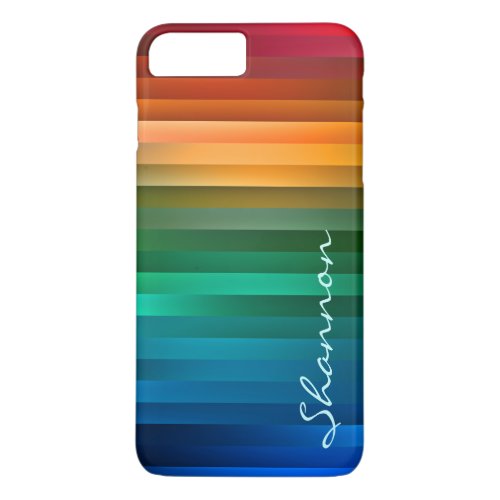 Custom Text Rainbow Stripe iPhone 7 case