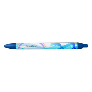 Custom Text Rainbow Summer Magic Blue Dolphins Pen