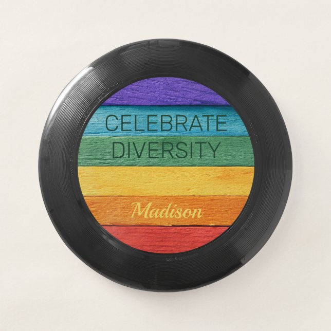 Custom Text Rainbow Wham-O Frisbee (Front)