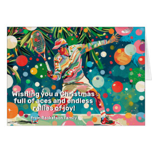 🎾🎄Custom text, Rally in the Holiday Spirit! Cards