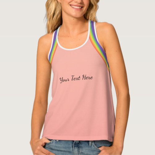 Custom Text Realistic Rainbow Rose Gold Pink All_ Tank Top