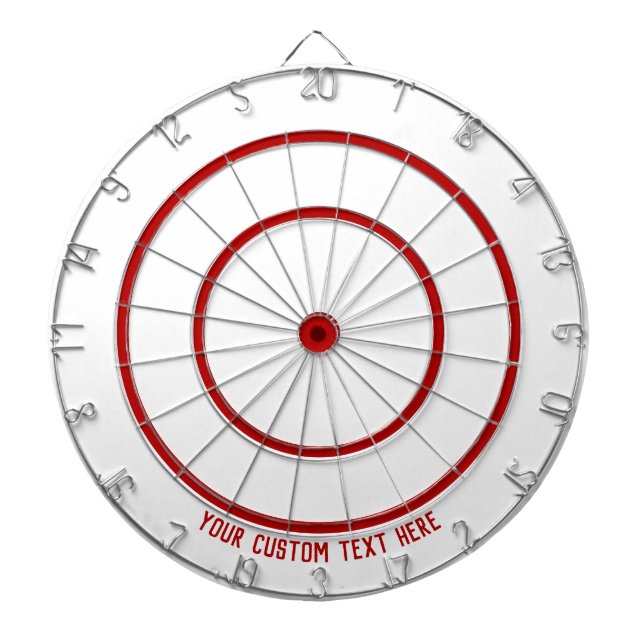 Custom Text Red Double and Triple Sections White Dart Board (Front)