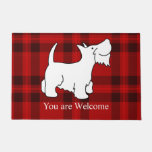 Custom text  Red Scottish White terrier welcome Doormat