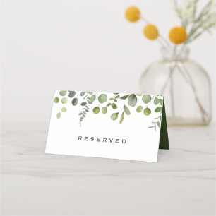 Custom Text Reserved Eucalyptus Wedding Place Card