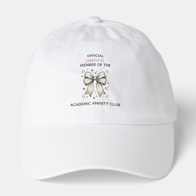 Custom Text Retro Bow Coquette Hat (Front)