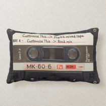 Custom Text / Retro Love Music Cassette Mixtape Lumbar Pillow Custom Text / Retro Love Music Cassette Mixtape Lumbar Pillow