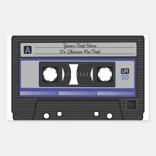 Custom Text  Retro Love Music Cassette Mixtape Rectangular Sticker