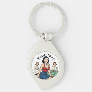 Custom Text Retro Mahjong Vintage Game Night gift Keychain