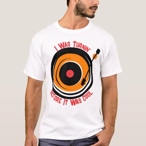 Custom text retro music turntable vinyl LP record T_Shirt