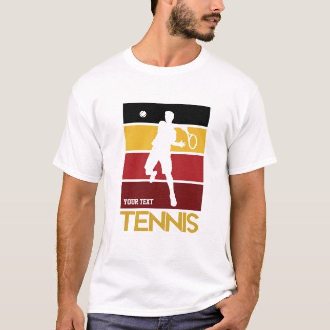 Custom text, retro tennis adult T-Shirt (Front)