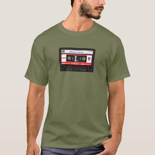 Custom text retro vintage music cassette tape T_Shirt