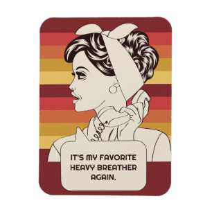 Custom Text Retro Woman Magnet