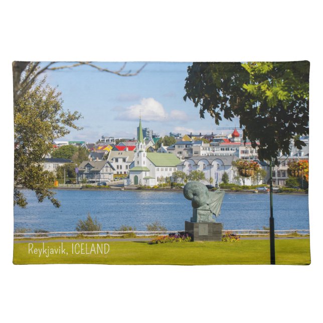 Custom Text Reykjavik, Iceland Cloth Placemat (Front)