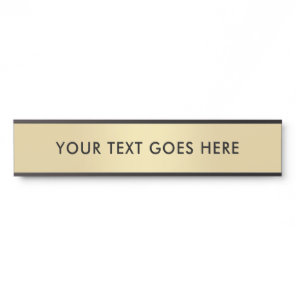 Custom Text Room Name Template Faux Gold Black Door Sign