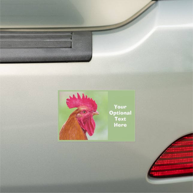 Custom Text Rooster Car Magnet (In Situ)
