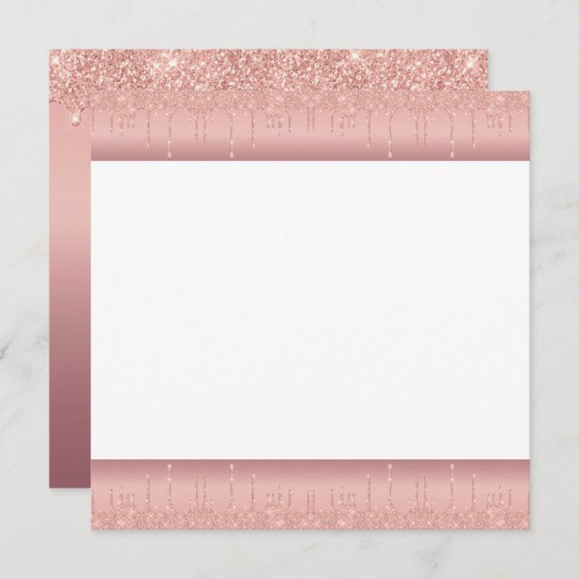 Custom Text Rose Gold Blush Glitter Drips Program (Front/Back)