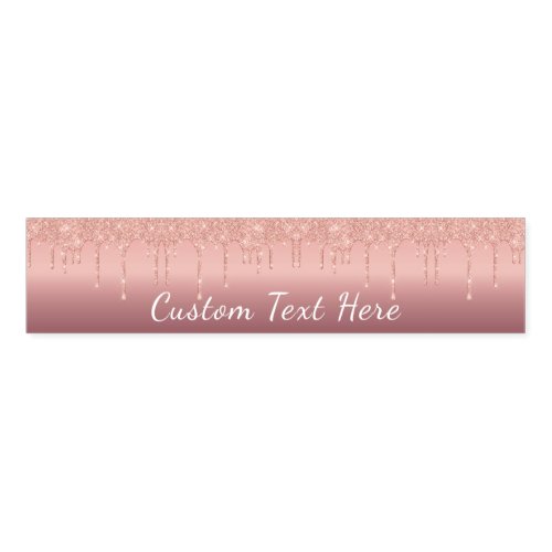 Custom Text Rose Gold Blush Glitter Sparkle Drips  Napkin Bands